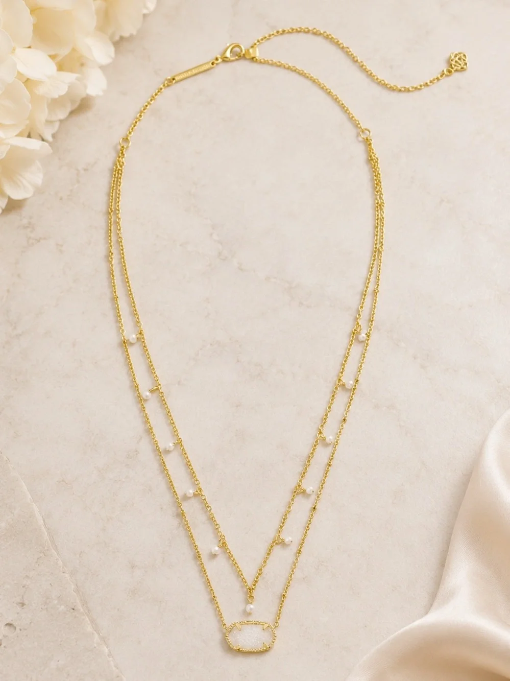 Kendra Scott Elisa Cultured Freshwater Pearl & Drusy stone.